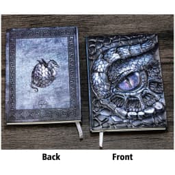 A5 Notebook,Dragon Embossed Retro Hardcover Leather Cover,100 Sheets/Book,Horizontal Line Inside Office Learning Diary QP-04