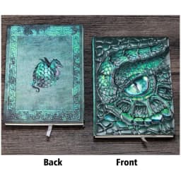 A5 Notebook,Dragon Embossed Retro Hardcover Leather Cover,100 Sheets/Book,Horizontal Line Inside Office Learning Diary QP-04