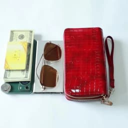 Chic Vintage Double Layer Clutch Wallet - Retro Zipper Coin Purse & Wristlet - Fashionable Womens Accessory with Secure Storage