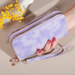 Chic Vintage Double Layer Clutch Wallet - Retro Zipper Coin Purse & Wristlet - Fashionable Womens Accessory with Secure Storage