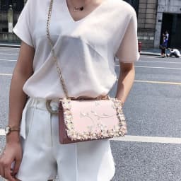 New Fashion Women Floral Printed Mini Chain Bag Shoulder Bag Tote Purse Handbag
