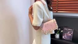 New Fashion Women Floral Printed Mini Chain Bag Shoulder Bag Tote Purse Handbag