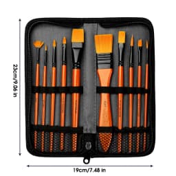 10Pcs/Set Nylon Hair Wooden Handle Watercolor Paint Brush Pen Set Learning DIY Oil Acrylic Painting Art Paint Brushes Supplies