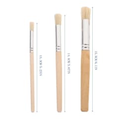 3/6/12/18pcs Stencil Paint Brushes Set Bristle Hair Wooden Handle Perfect for DIY Crafts Watercolor, Oil, and Acrylic Painting