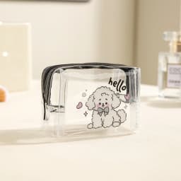 Mini Transparent Coin Purse PVC Waterproof Earphone Bag Cartoon Animal Lipstick Bag Portable Key Case