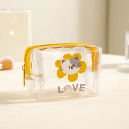 Mini Transparent Coin Purse PVC Waterproof Earphone Bag Cartoon Animal Lipstick Bag Portable Key Case