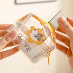 Mini Transparent Coin Purse PVC Waterproof Earphone Bag Cartoon Animal Lipstick Bag Portable Key Case