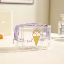 Mini Transparent Coin Purse PVC Waterproof Earphone Bag Cartoon Animal Lipstick Bag Portable Key Case
