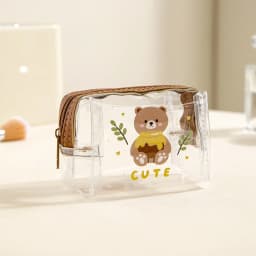 Mini Transparent Coin Purse PVC Waterproof Earphone Bag Cartoon Animal Lipstick Bag Portable Key Case