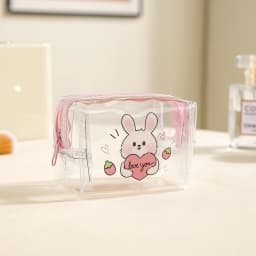 Mini Transparent Coin Purse PVC Waterproof Earphone Bag Cartoon Animal Lipstick Bag Portable Key Case