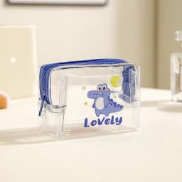 Mini Transparent Coin Purse PVC Waterproof Earphone Bag Cartoon Animal Lipstick Bag Portable Key Case