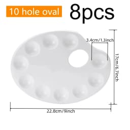 8pcs White Plastic Paint Tray Palettes, Watercolor Palette Painting Tray For Painting Party, DIY Craft And Art Painting
