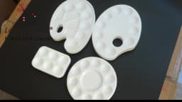 8pcs White Plastic Paint Tray Palettes, Watercolor Palette Painting Tray For Painting Party, DIY Craft And Art Painting