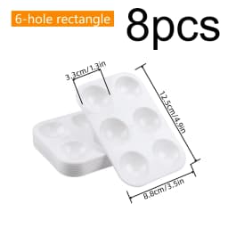 8pcs White Plastic Paint Tray Palettes, Watercolor Palette Painting Tray For Painting Party, DIY Craft And Art Painting