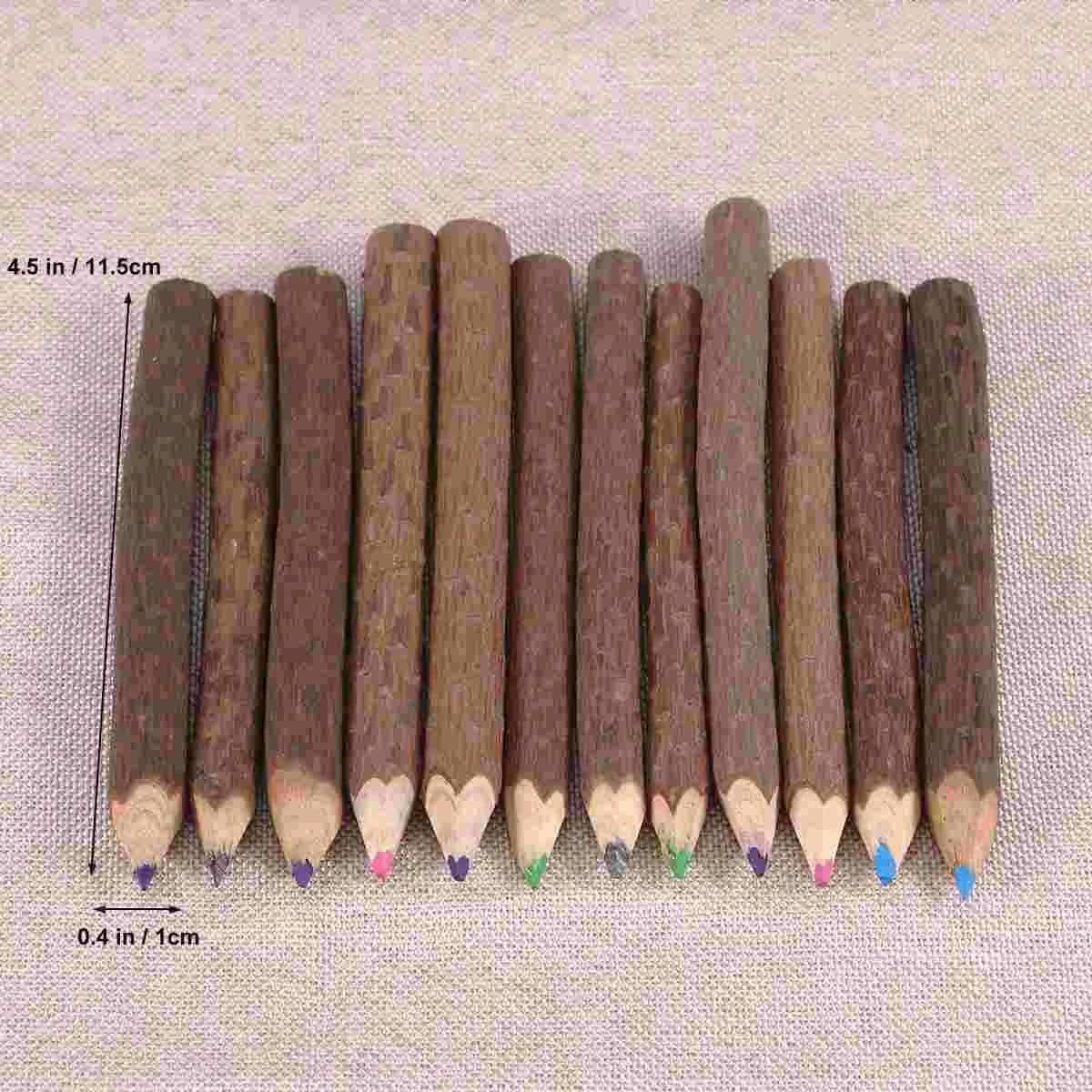 8 Pcs Colored Pencils Tree Branch Pencils Natural Wooden Pencils Bark Pencil School Supplies Craft Materials Twig Colored