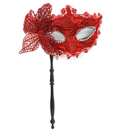 Halloween Party Mask With Holding Stick Evening Prom Masquerade Mask Stage Cosplay Props Venetian Half Face Masks For Women
