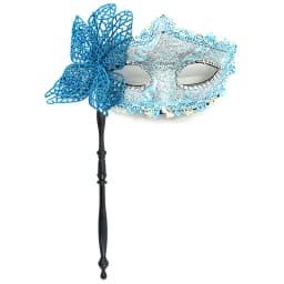 Halloween Party Mask With Holding Stick Evening Prom Masquerade Mask Stage Cosplay Props Venetian Half Face Masks For Women