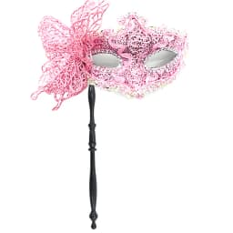 Halloween Party Mask With Holding Stick Evening Prom Masquerade Mask Stage Cosplay Props Venetian Half Face Masks For Women