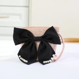 Sweet Kid's Straw Woven Bag Bow Shoulder Bag Outdoor Travel Messenger Bag Beach Bag Mini Children's Coin Purse Handbag