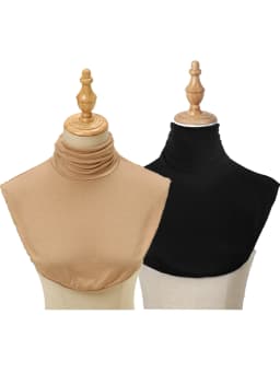 Black Modal High Nack Fake Collar Soft False Collar For Women Solid Color Elastic Jersey Detachable Collar