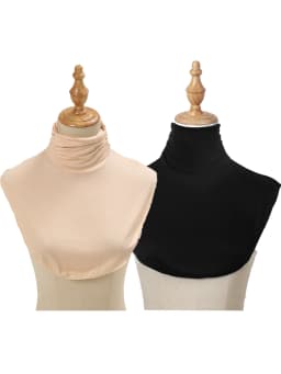 Black Modal High Nack Fake Collar Soft False Collar For Women Solid Color Elastic Jersey Detachable Collar