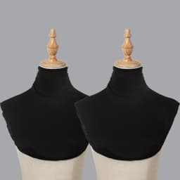 Black Modal High Nack Fake Collar Soft False Collar For Women Solid Color Elastic Jersey Detachable Collar