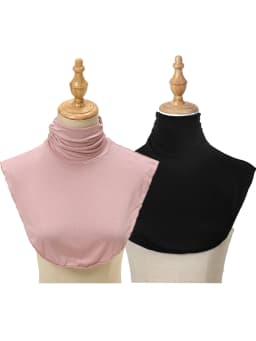Black Modal High Nack Fake Collar Soft False Collar For Women Solid Color Elastic Jersey Detachable Collar