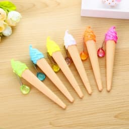 6 Pack Ice Cream Pen Cartoon Writing Cute Neutral Pen Childrens Day Gift 0.38 Mm Neutral Pen School Supplies Random Color