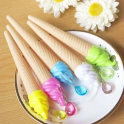 6 Pack Ice Cream Pen Cartoon Writing Cute Neutral Pen Childrens Day Gift 0.38 Mm Neutral Pen School Supplies Random Color