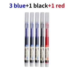 3-5Pcs Straight Liquid Gel Pen Quick-drying,Large-capacity 0.5mmBlack/Blue/red Ink for Writing School Office Stationery Supplies