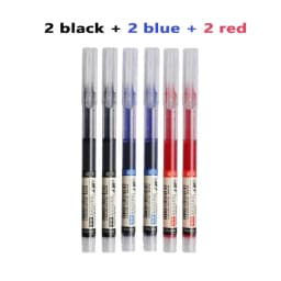 3-5Pcs Straight Liquid Gel Pen Quick-drying,Large-capacity 0.5mmBlack/Blue/red Ink for Writing School Office Stationery Supplies