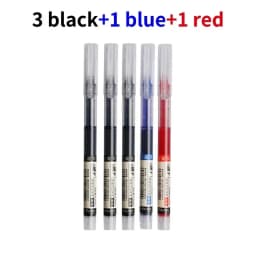 3-5Pcs Straight Liquid Gel Pen Quick-drying,Large-capacity 0.5mmBlack/Blue/red Ink for Writing School Office Stationery Supplies