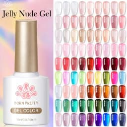 BORN PRETTY 10ml Jelly Nude Gel Nail Polish 50 Colors Semi Transparent Nail Art Nail Supplies Soak off UV LED Nails Gel Varnish