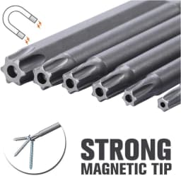 11 PCS Torx Security Bit Set S2 Steel Magnetic Security Screwdriver Set 50/100mm Star Screwdriver Set for Shark Vacuum T6-T40