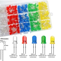 100PCS/lot 3mm 5mm F3 F5 Round LED Ultra Bright White Green Yellow Blue White Red Light Emitting Diode For Diy Kit