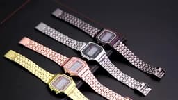 Luxury LED Digital Watch for Men Stainless Steel Men's Electronic Wristwatch Simple Business Gold Sliver Mens Watch Reloj Hombre