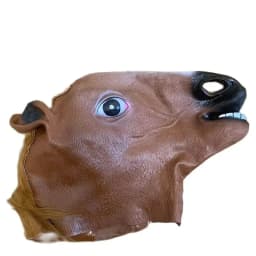 Men Brown Horse Masks Funny Horse Head Mask Latex Wolf Animal Mask Novelty Halloween Cosplay Costumes Headgear Mascara De Latex