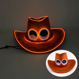 Retro Luminous Pirate Cowboy Hat, Glow In The Dark Headwear for Men Women Halloween Cosplay Props