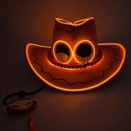 Retro Luminous Pirate Cowboy Hat, Glow In The Dark Headwear for Men Women Halloween Cosplay Props