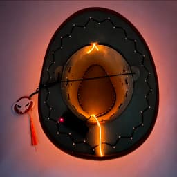 Retro Luminous Pirate Cowboy Hat, Glow In The Dark Headwear for Men Women Halloween Cosplay Props