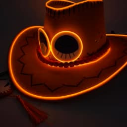Retro Luminous Pirate Cowboy Hat, Glow In The Dark Headwear for Men Women Halloween Cosplay Props