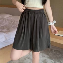 2024 Woman High Waist Folds Loose Shorts Girls Korean Fashion Y2k Clothes Slacks Female Harajuku Black Gray Apricot Shorts Pants