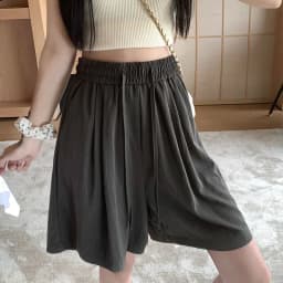 2024 Woman High Waist Folds Loose Shorts Girls Korean Fashion Y2k Clothes Slacks Female Harajuku Black Gray Apricot Shorts Pants