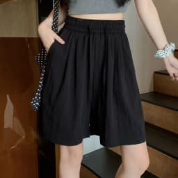 2024 Woman High Waist Folds Loose Shorts Girls Korean Fashion Y2k Clothes Slacks Female Harajuku Black Gray Apricot Shorts Pants