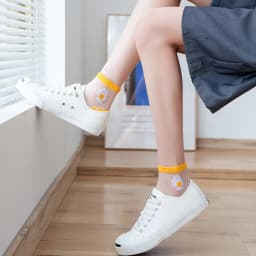 10 Pairs Women White Daisy Flower Short Socks Set Fashion Summer Thin Breathable Candy Color Transparent Crystal Silk Ankle Sock