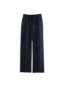 Women's Straight Pants with Front Pockets, High Elastic Waist, Drawstrings, Female Trousers, Chic Fashion