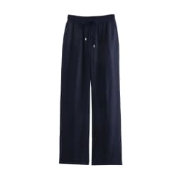 Women's Straight Pants with Front Pockets, High Elastic Waist, Drawstrings, Female Trousers, Chic Fashion
