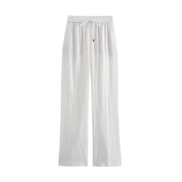 Women's Straight Pants with Front Pockets, High Elastic Waist, Drawstrings, Female Trousers, Chic Fashion