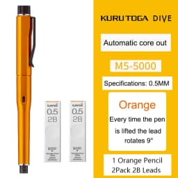 Japan Uni Mechanical Pencil M5-5000 Automatic Core Black Technology KuruToga DIVE Self Rotating Pencil For Drawing Writing Art