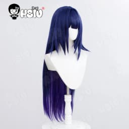 Raiden Mei Cosplay Wig HSIU 80CM Dark Blue Gradient Dark Purple Long Hair Synthetic Wig+Wig Cap Game Honkai Impact 3 Cosplay Wig